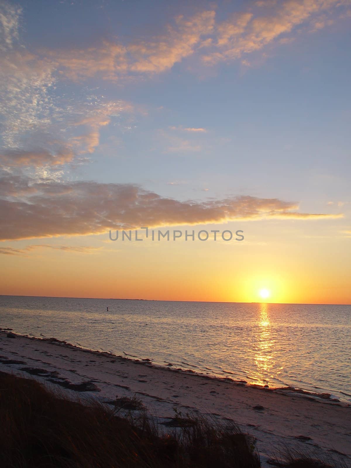 The sun setting over the Gulf of Mexico