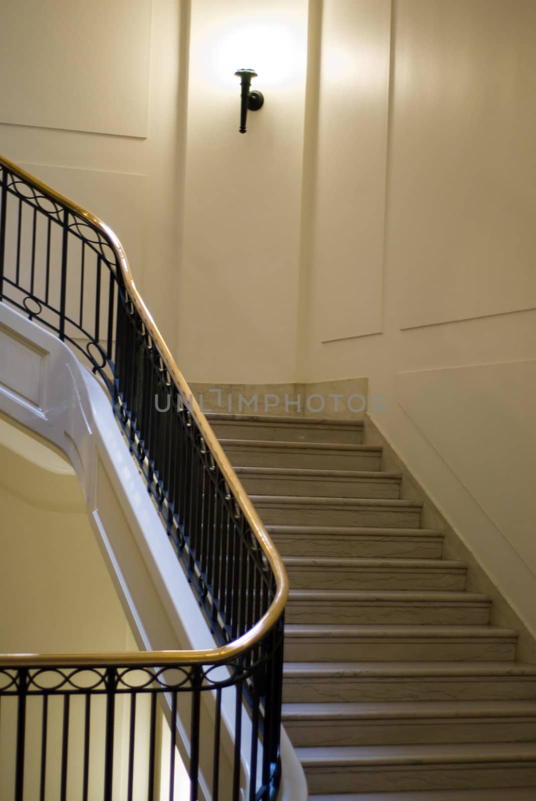 A staircase located in a fancy home