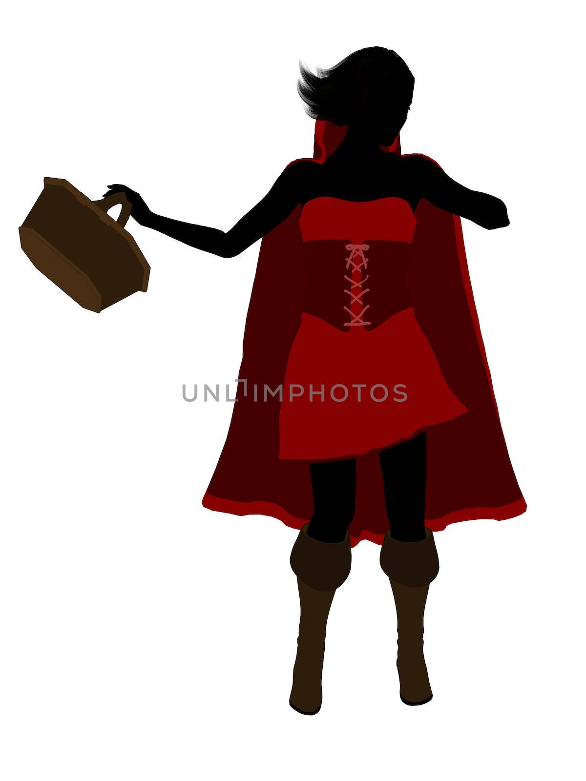 Little Red Riding Hood illustration silhouette on a white background