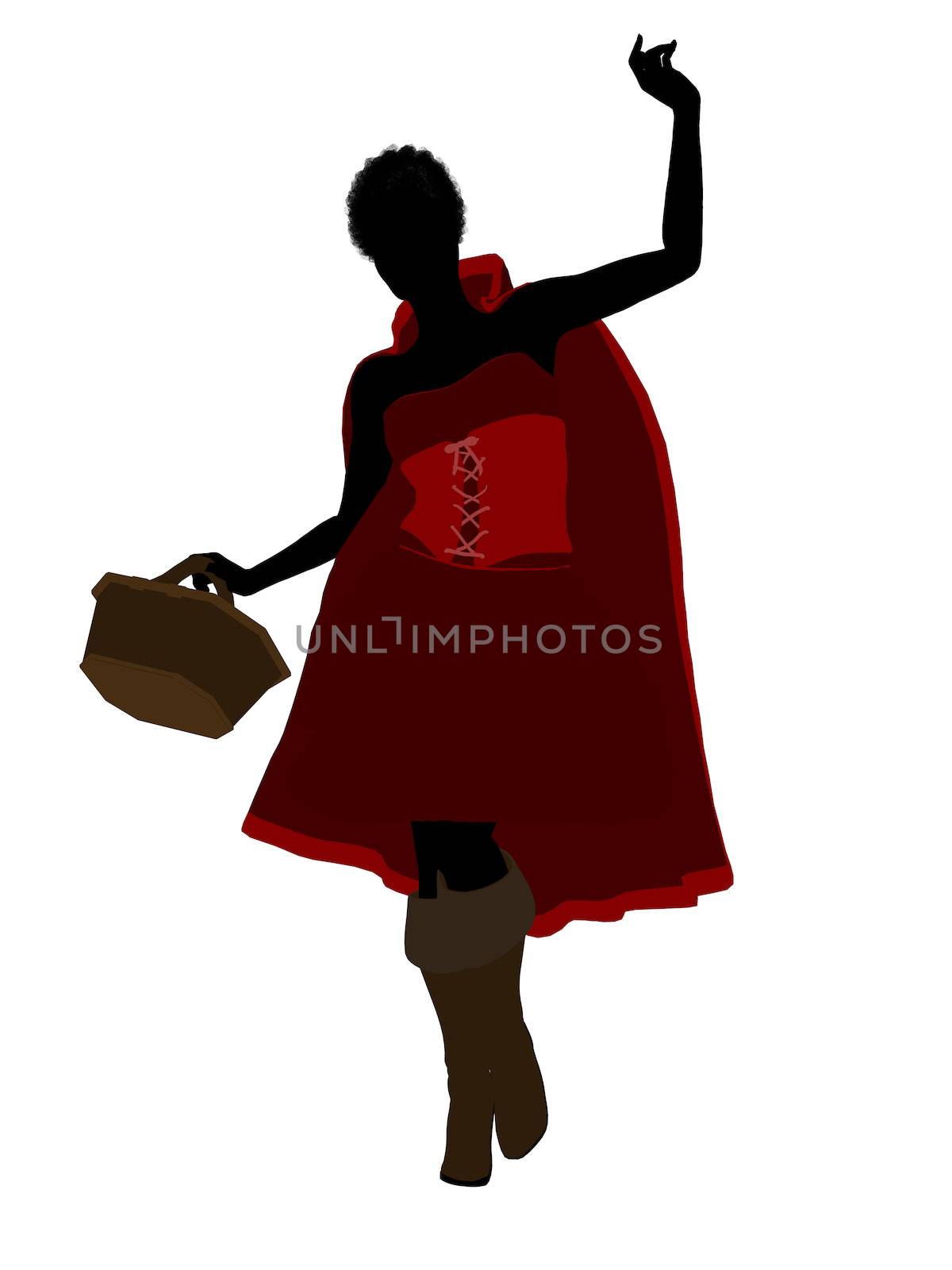 Little Red Riding Hood illustration silhouette on a white background