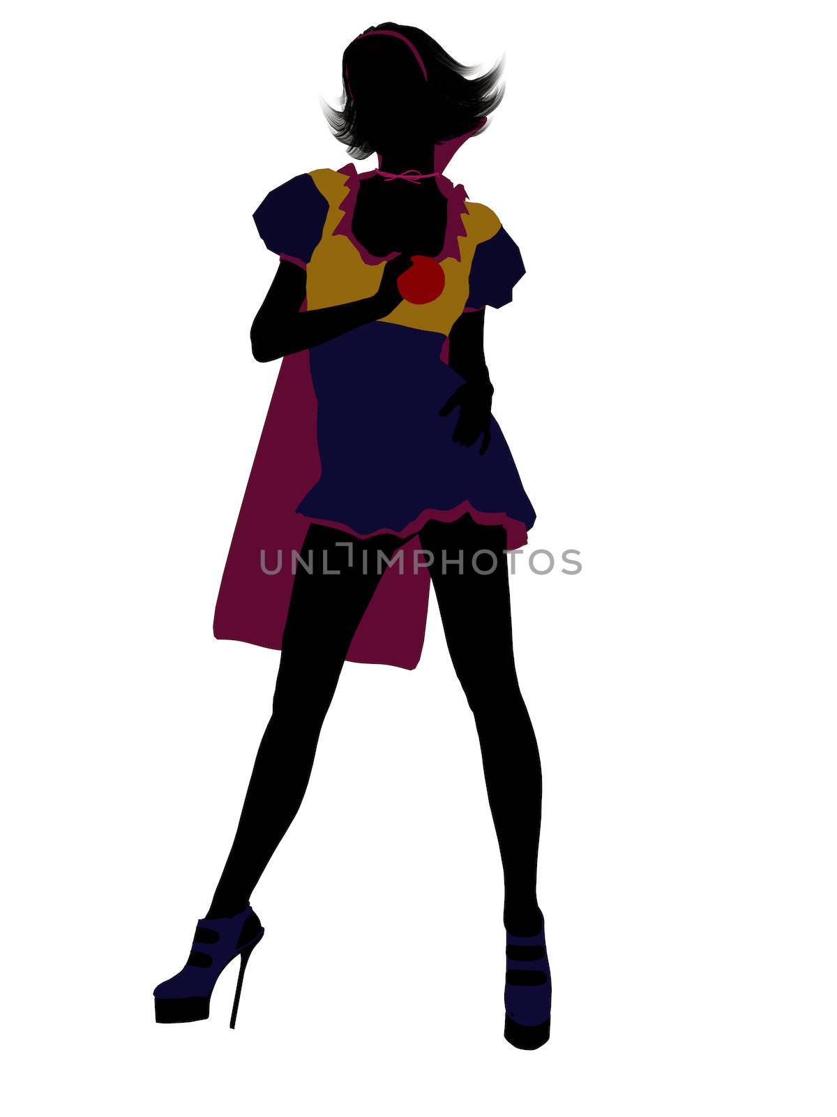 Snow White illustration silhouette on a white background