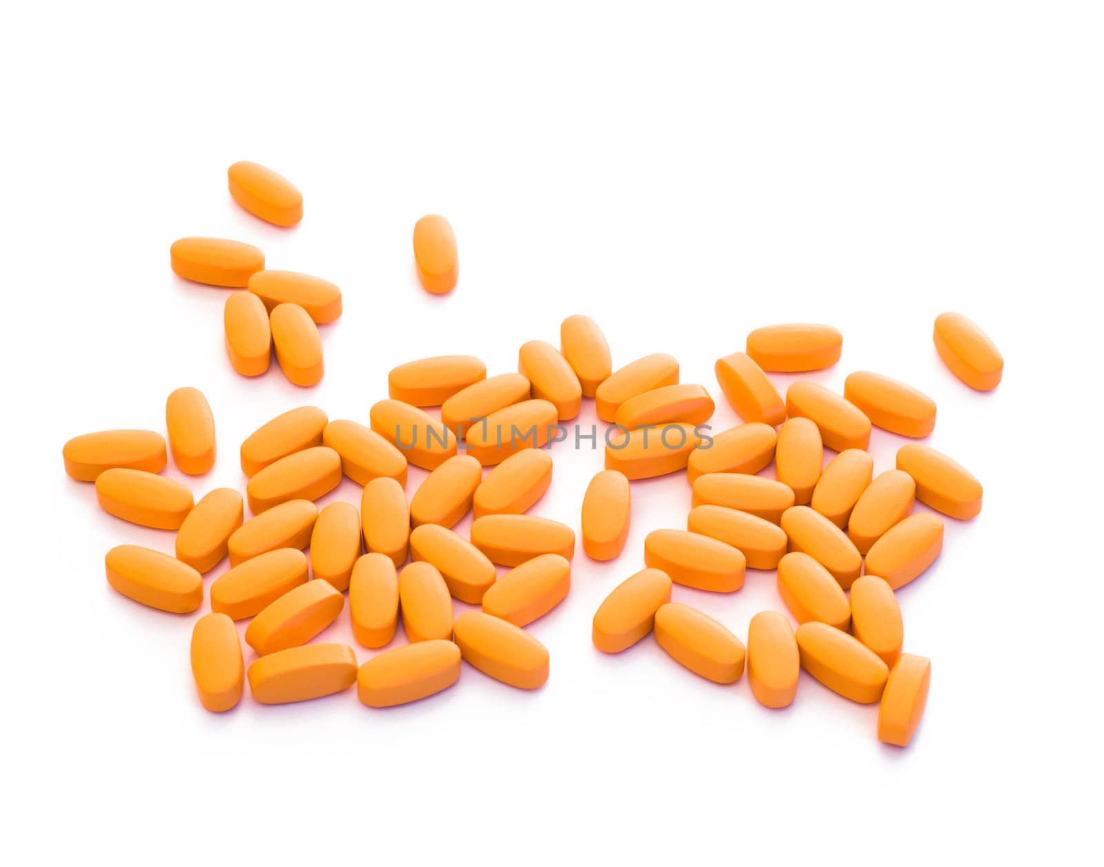 Healthy vitamin pills isolated on a white background