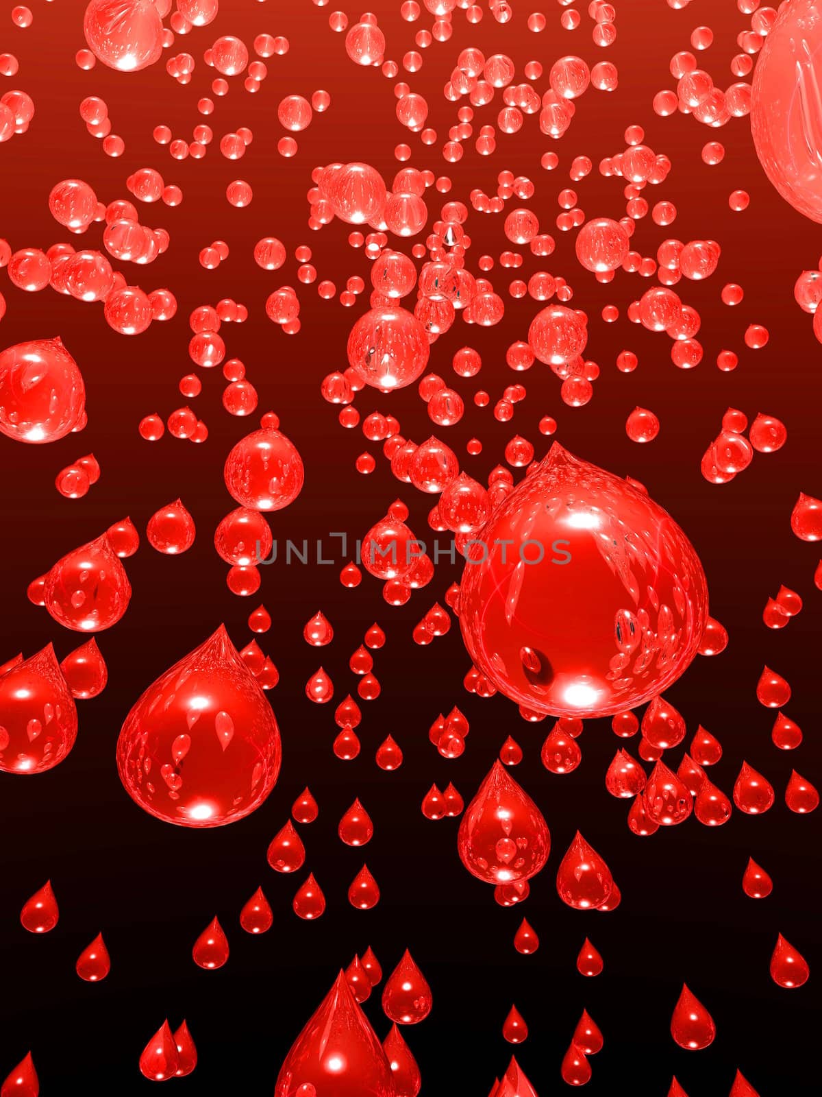 An illustration of strawberry juice raining from the sky.