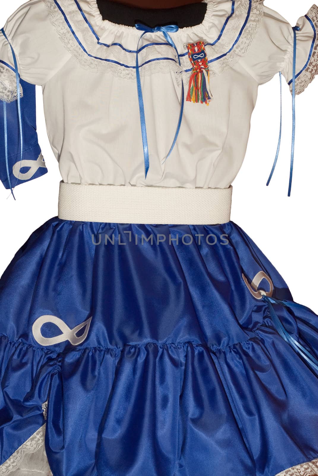 A traditional metis dress isolated on a white background