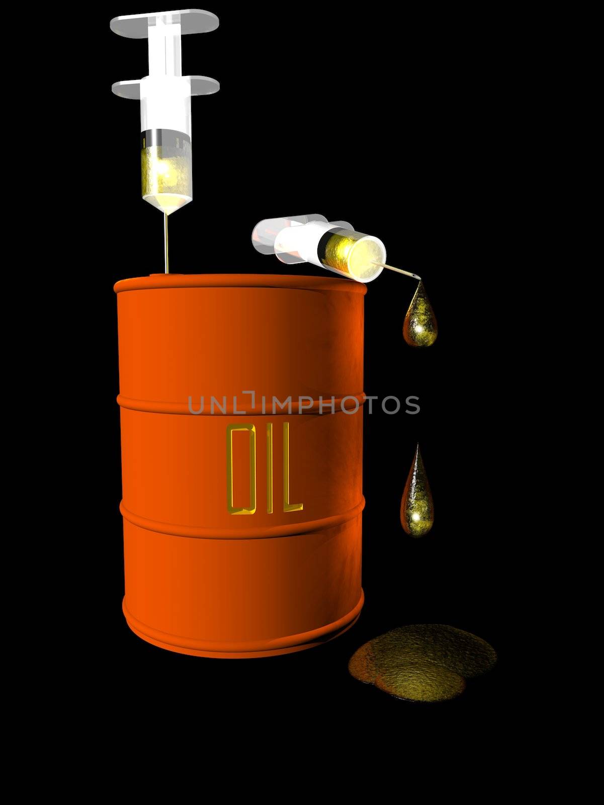 A illustration representing an addiction to oil.