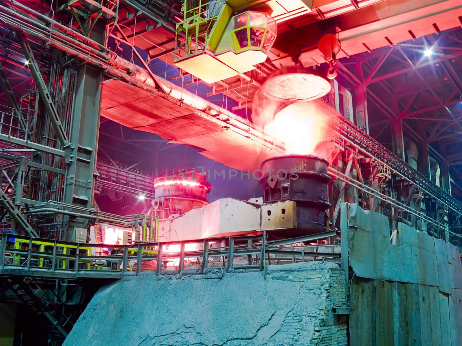 Metallurgical plant, works, shop, melt department