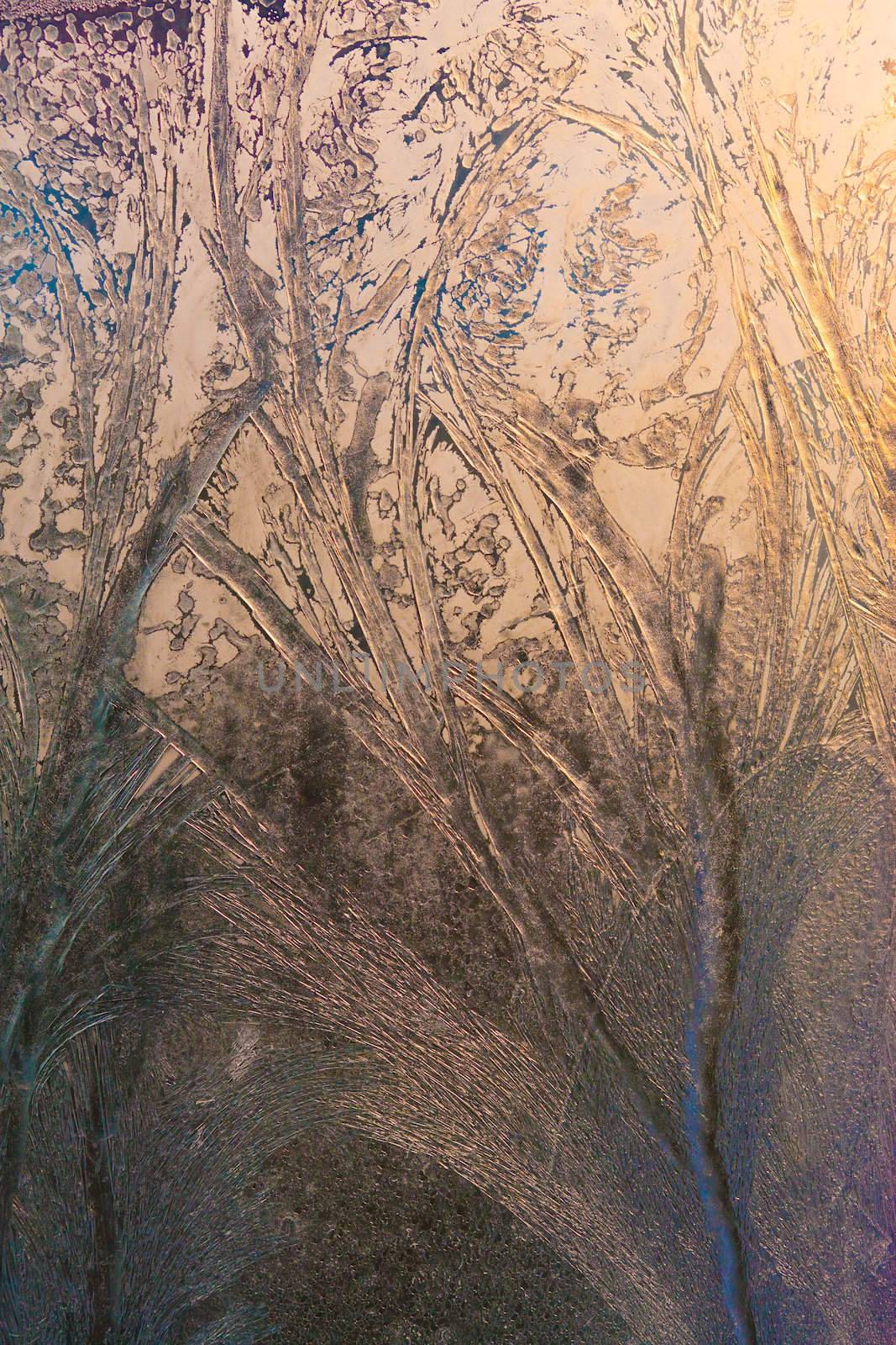 background series: texture of frost on the window