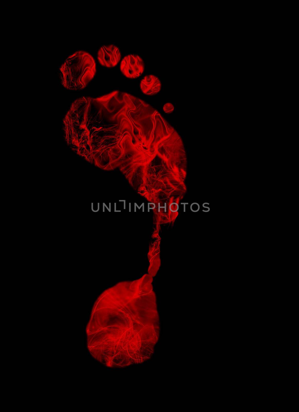 fiery foot print by Mibuch