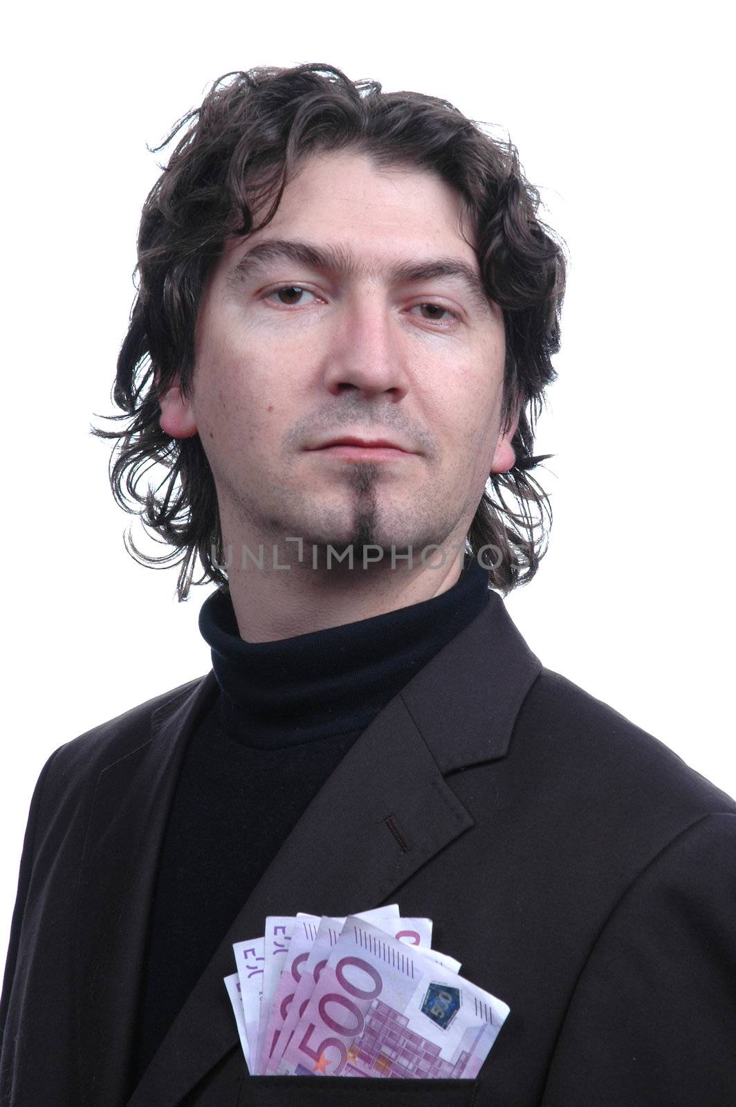 attractive young business man a over white background