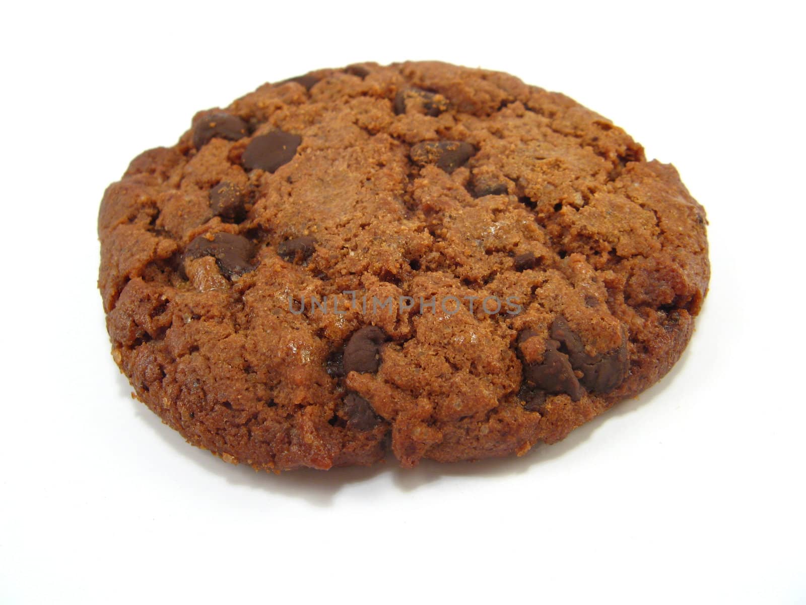 some chocolate cookie over a white background