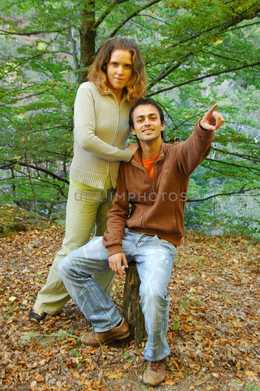 young couple in natural landcape
