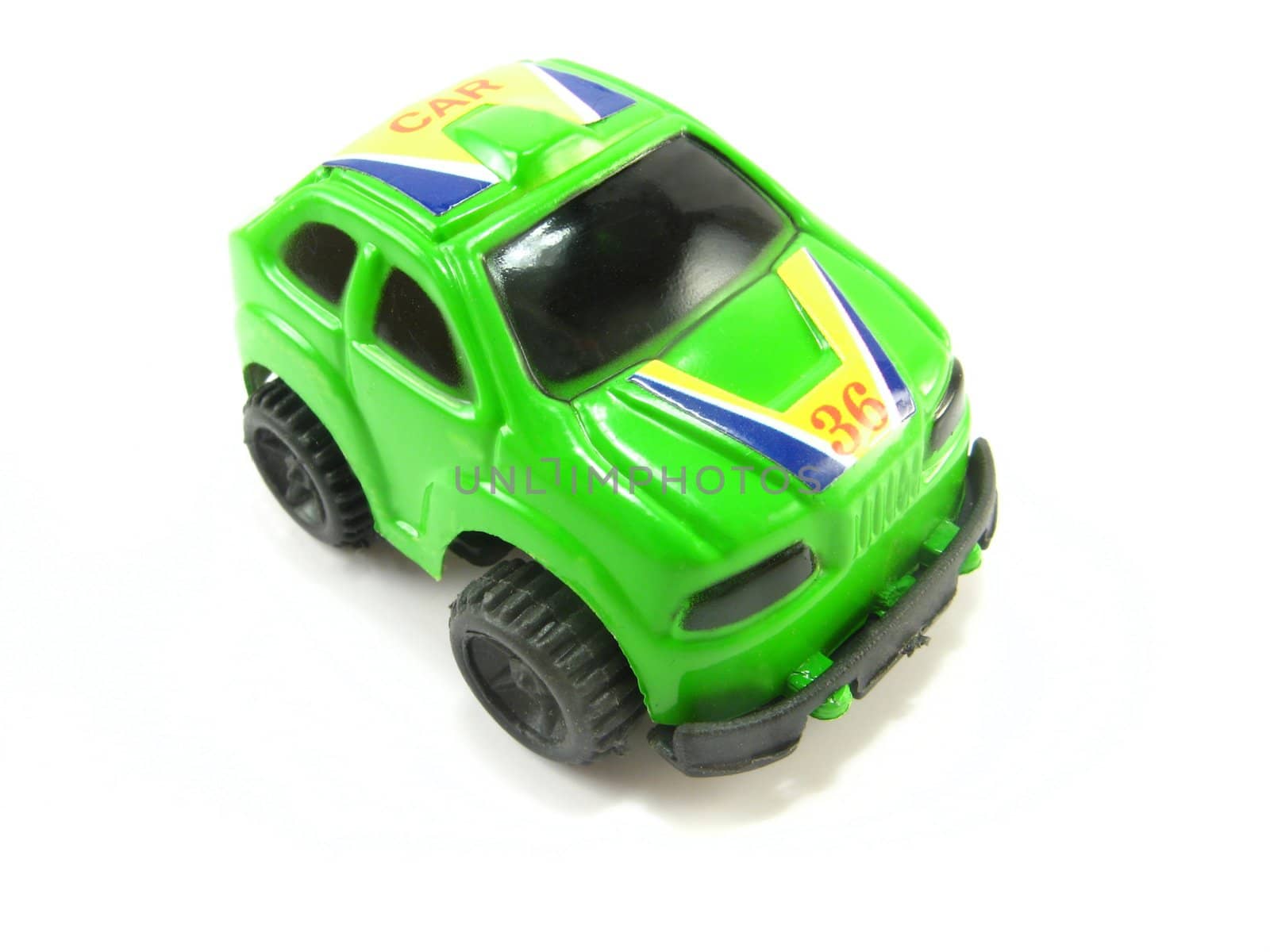 image of a rally toycar on a white background