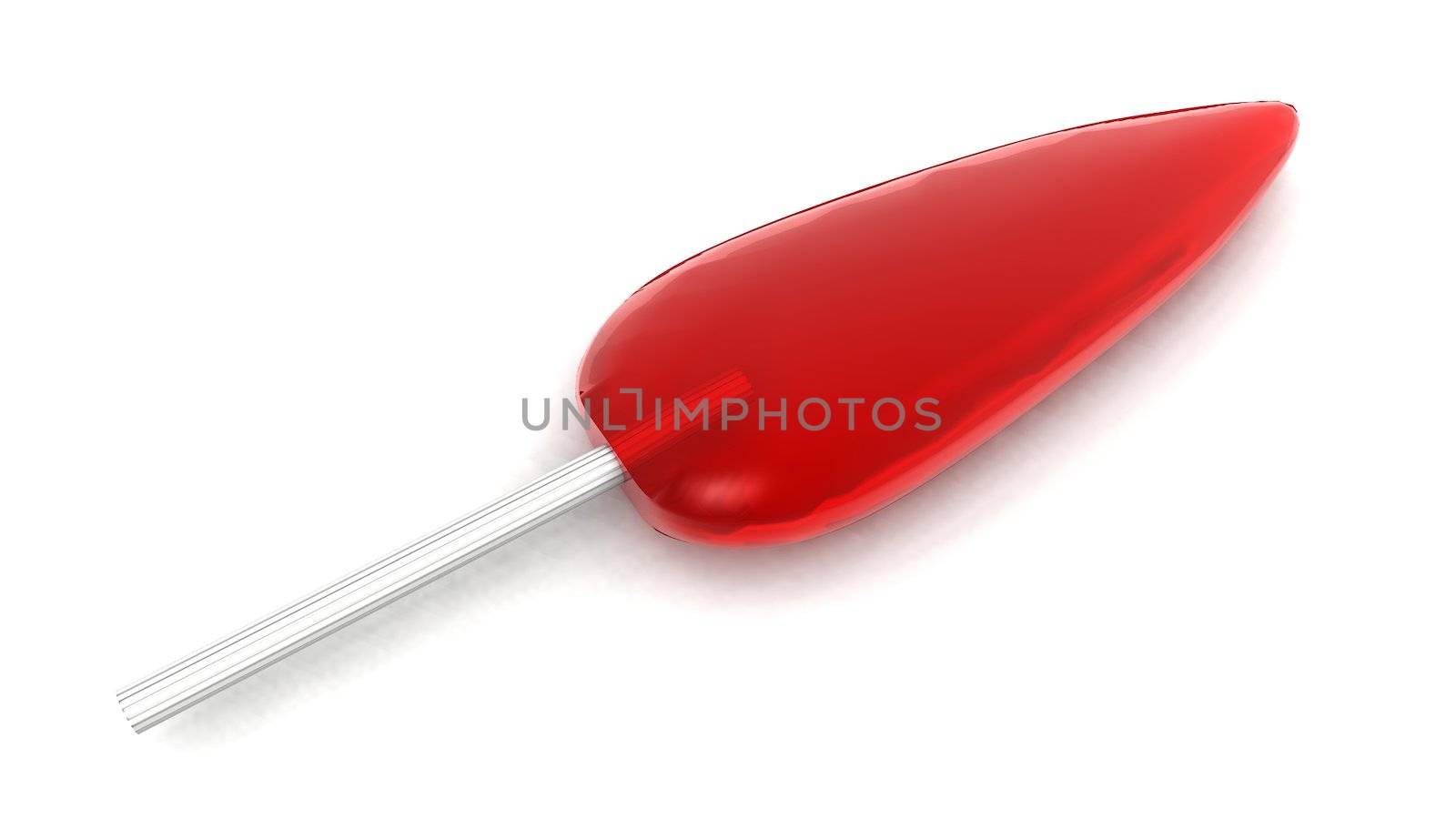 a 3d rendering of a red lollipop