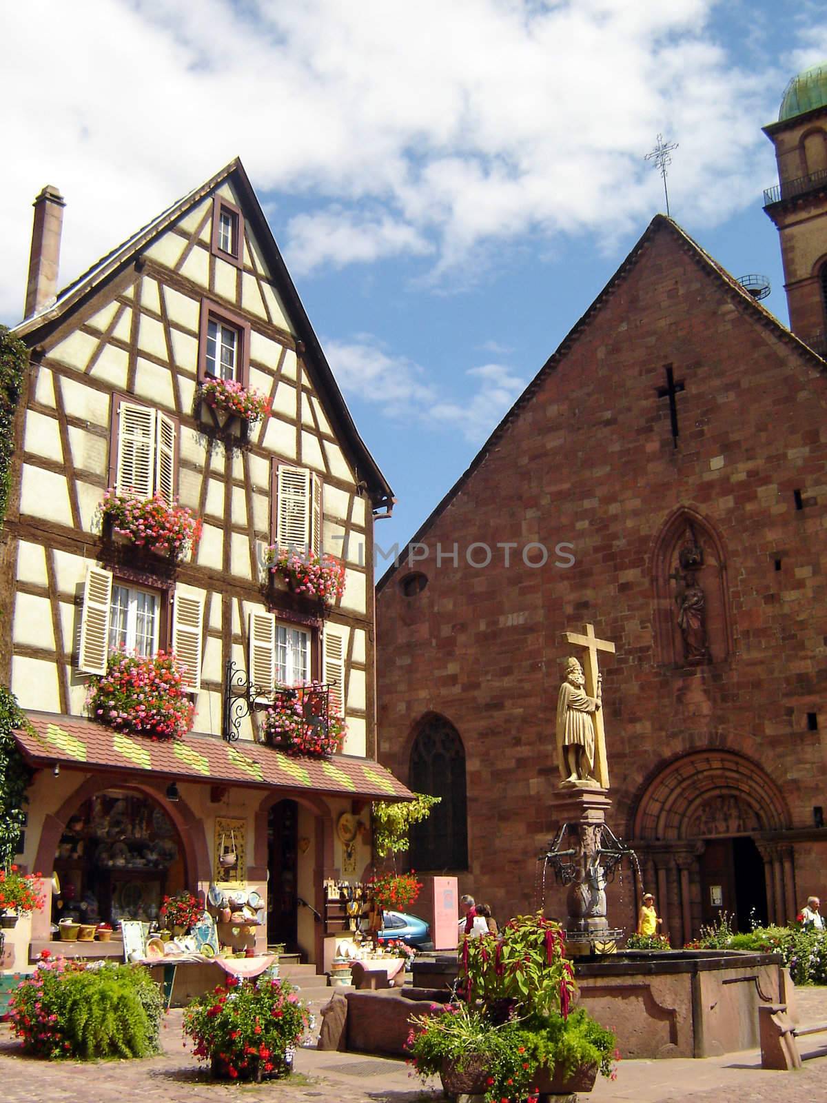 old church and house in kaysersberg, mulhouse by raalves