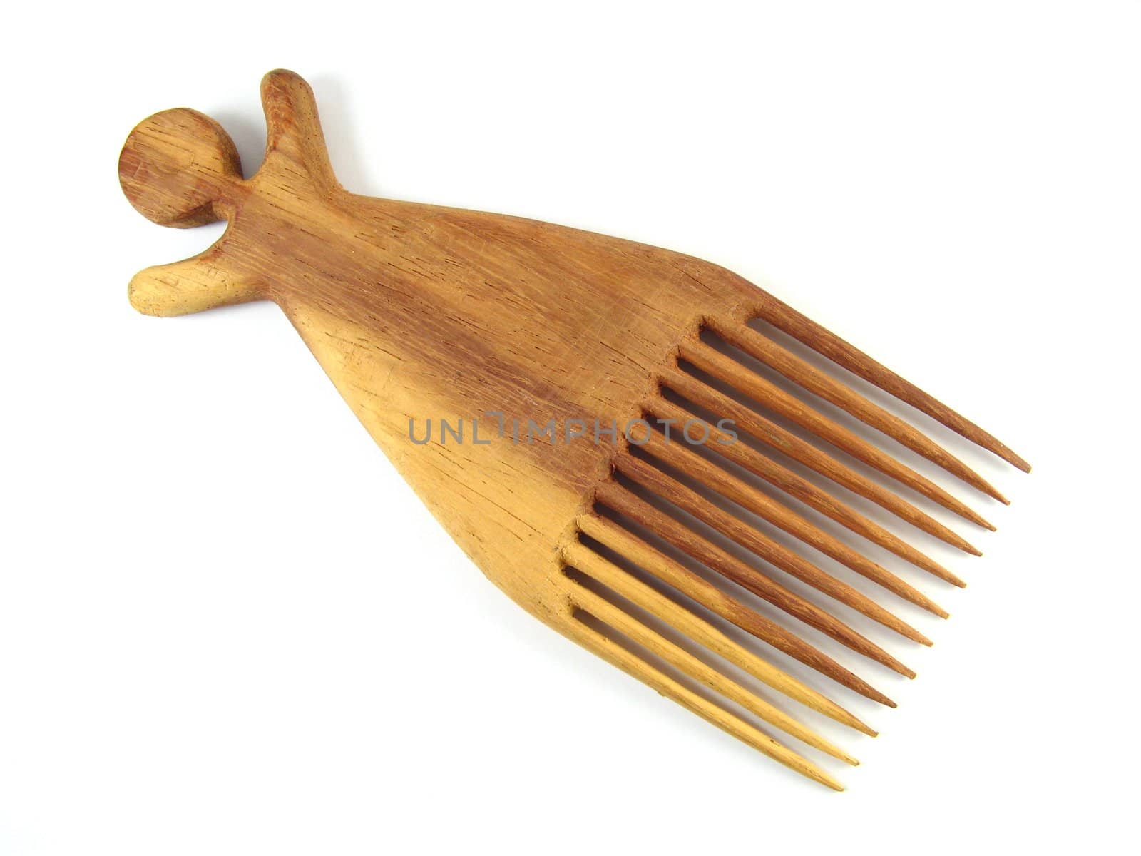 an African comb over a white background