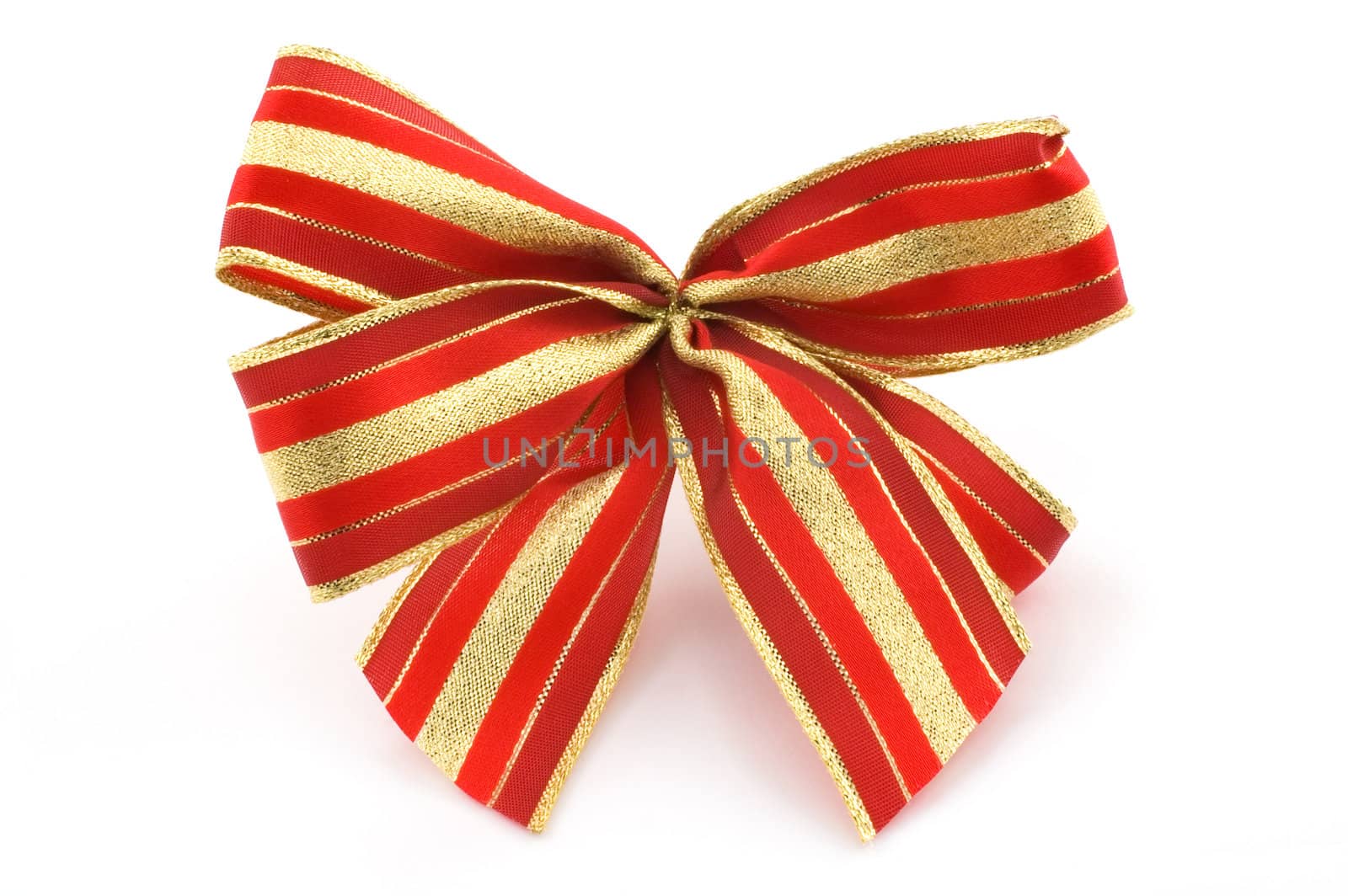 Red and golden ribbon isolated on white
