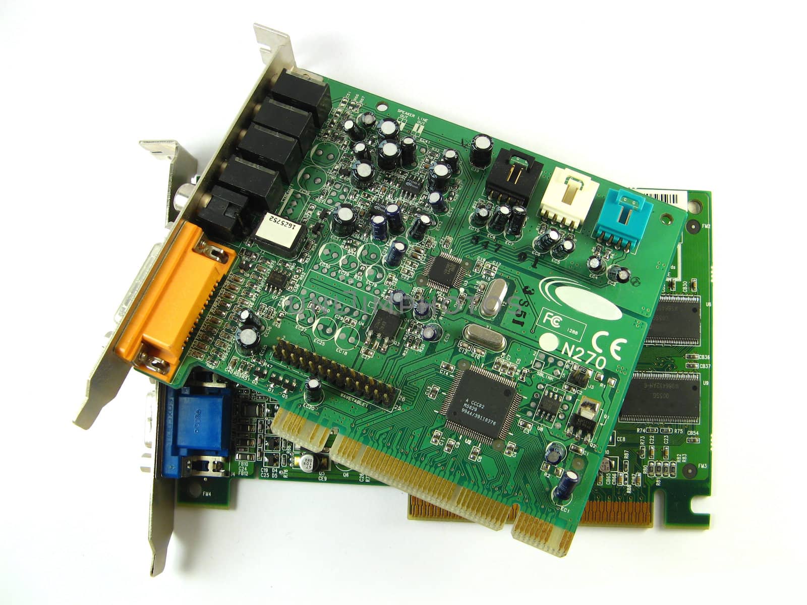 two pci cards over a white background