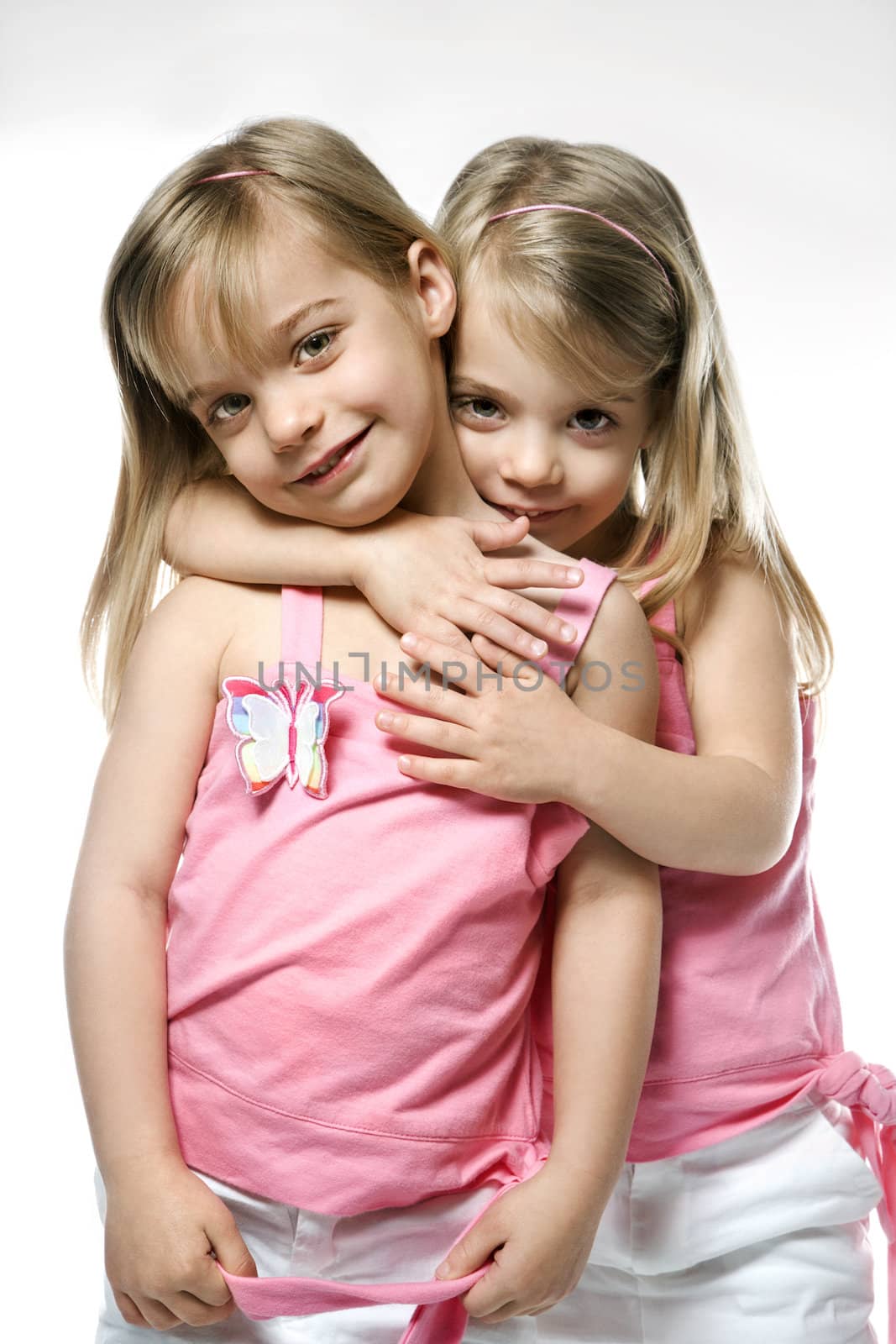 Girl twin children. by iofoto