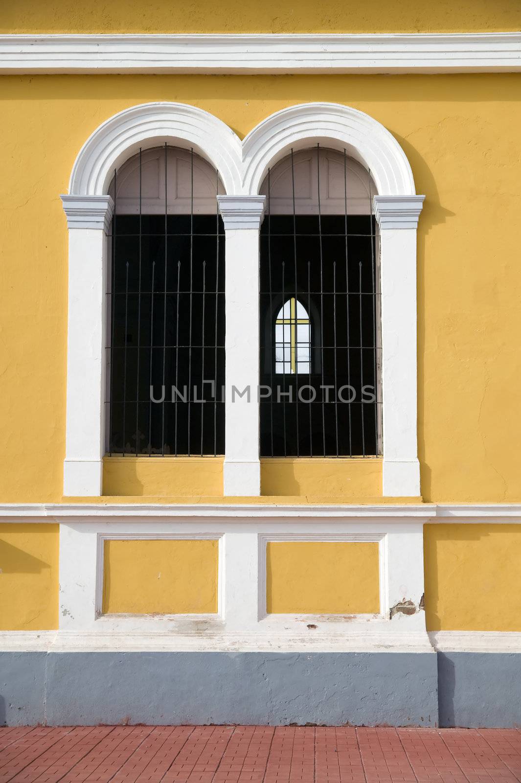 Architectural detail of cathedral in Granada Nicaragua