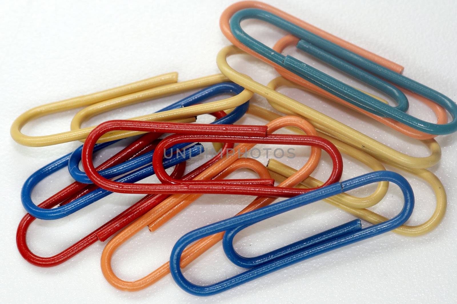 a lot of coloured paper clips