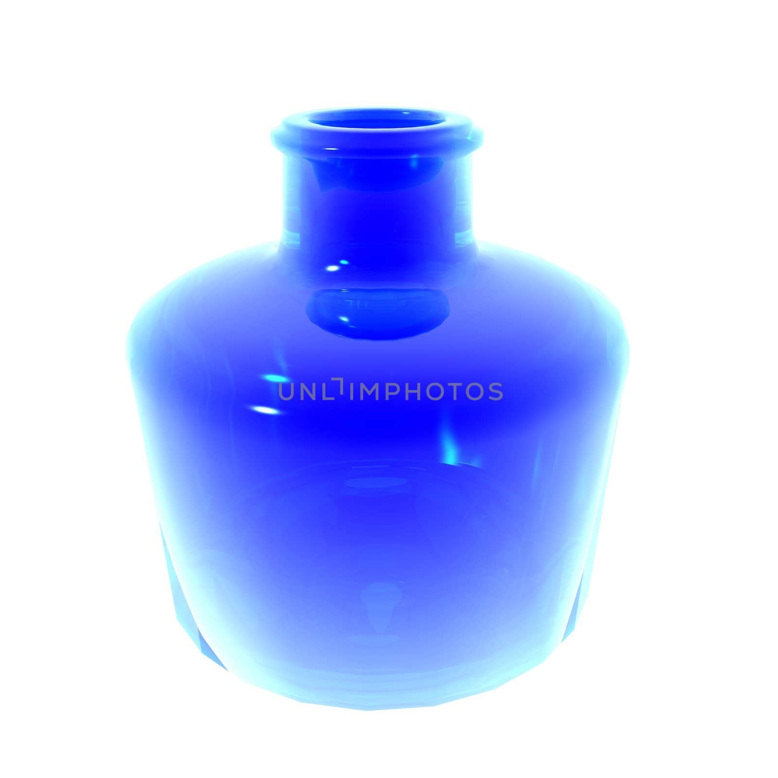 Blue vase illustration isolated on white background