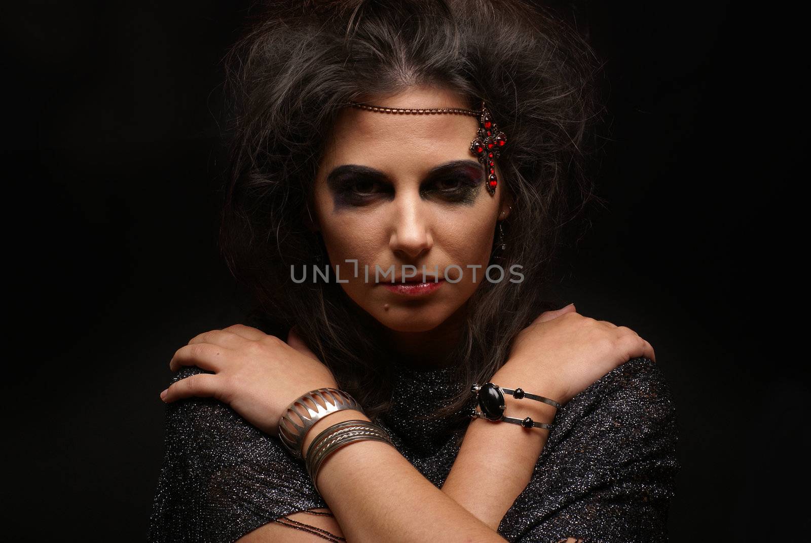 Portrait of witch over dark background by shmeljov
