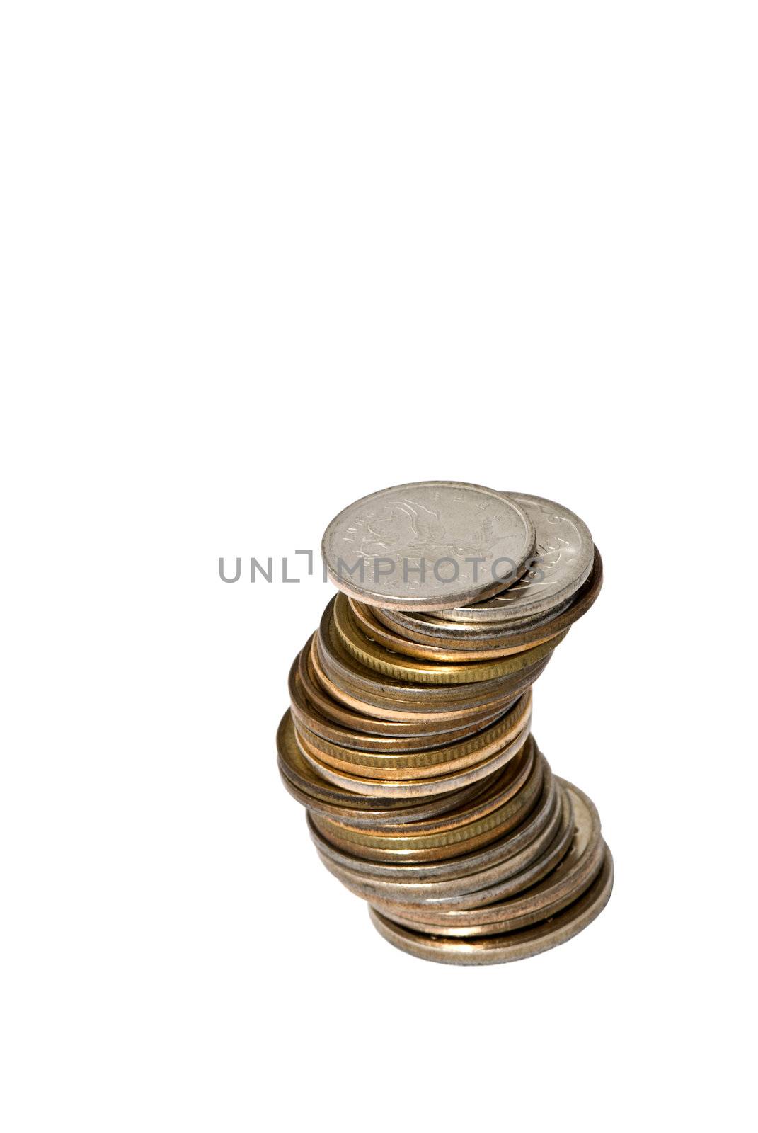 Coins isolated on white by megann