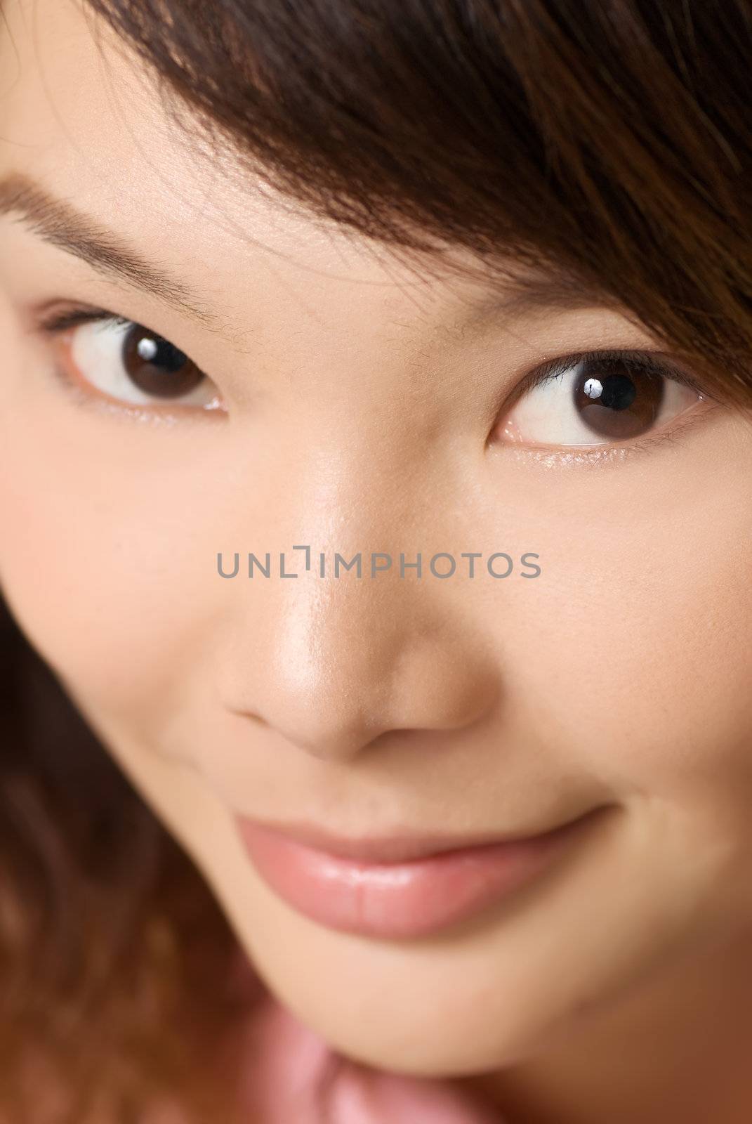 Portrait of beauty of Asian with attractive face and bright eyes.
