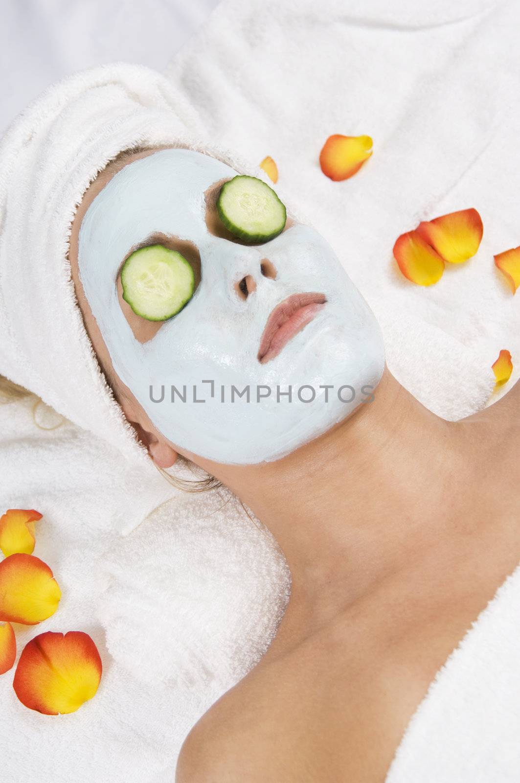 Beautiful woman receiving spa treatment