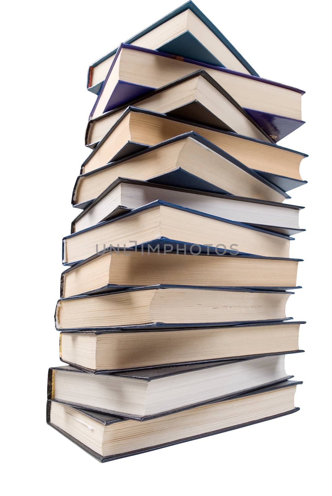 Pile of books isolated on a white background. Concept for "Back to school"

