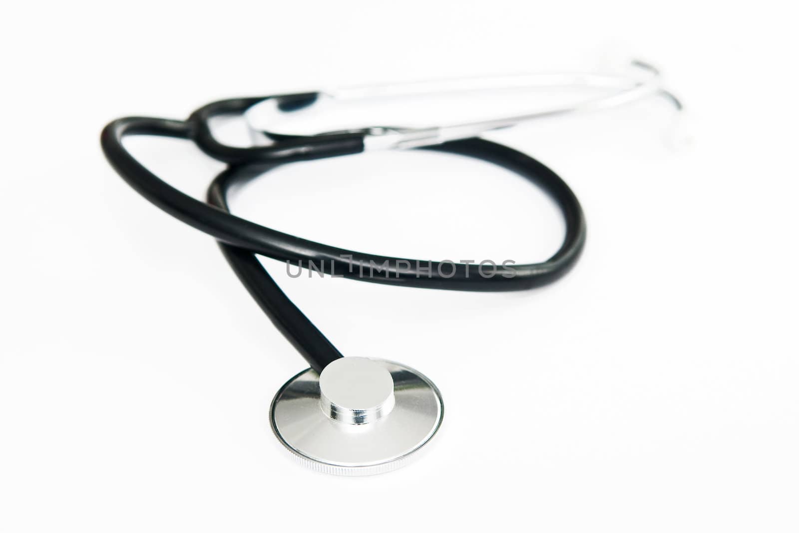 A  stethoscope on the white