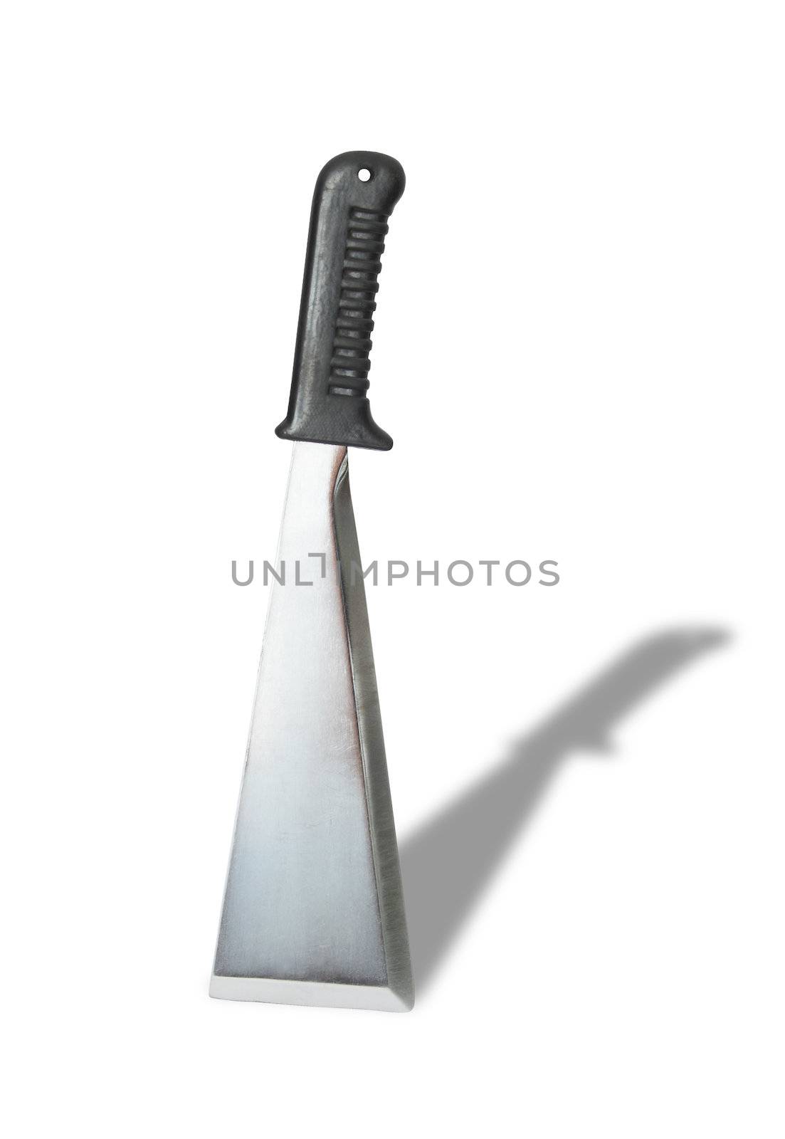 Russian military multipurpose machete. Can used as knife, as axe or as spade. Isolated with clipping path
