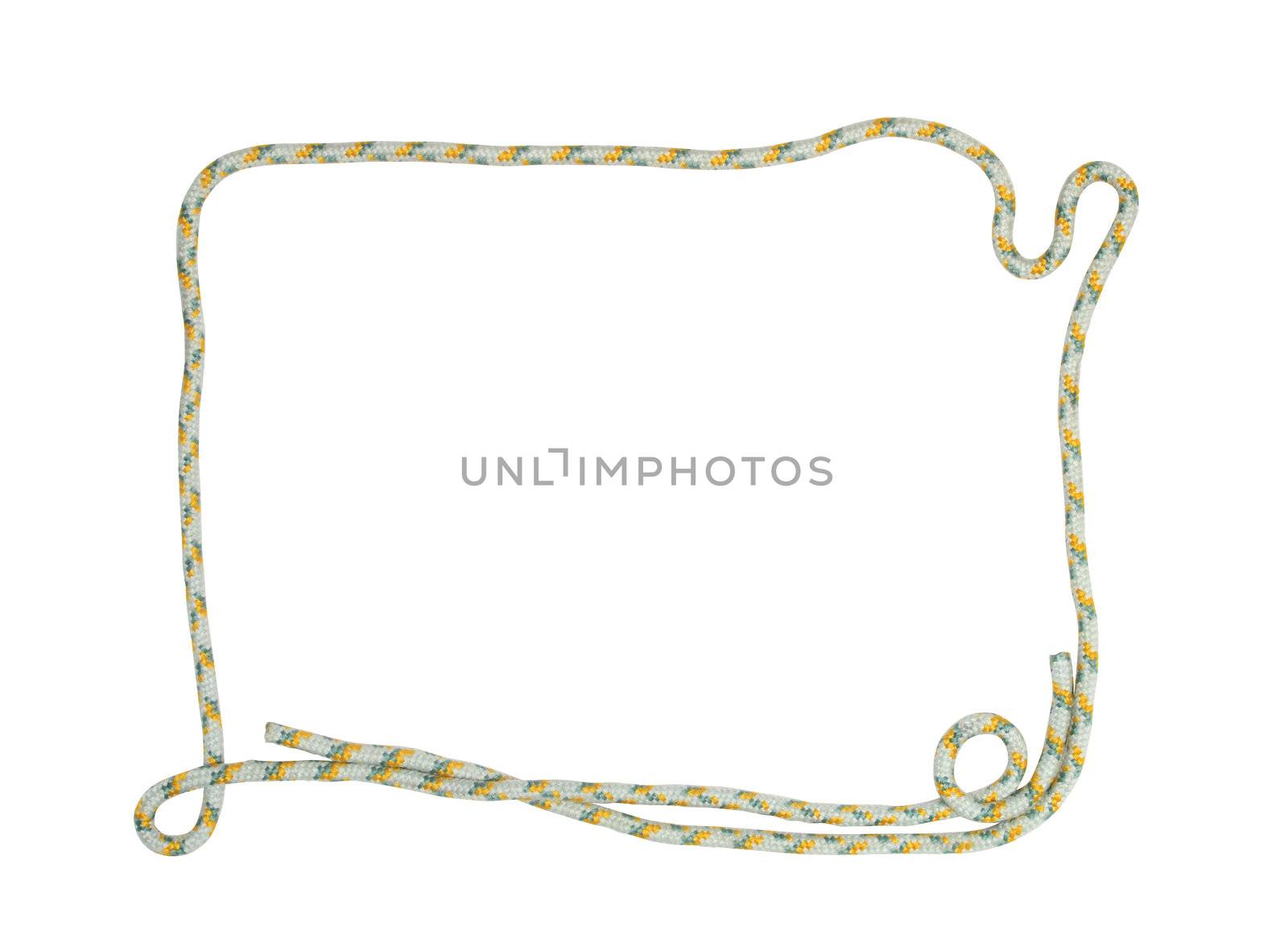 Frame made from rope for your images or text. Isolated on white background with clipping path