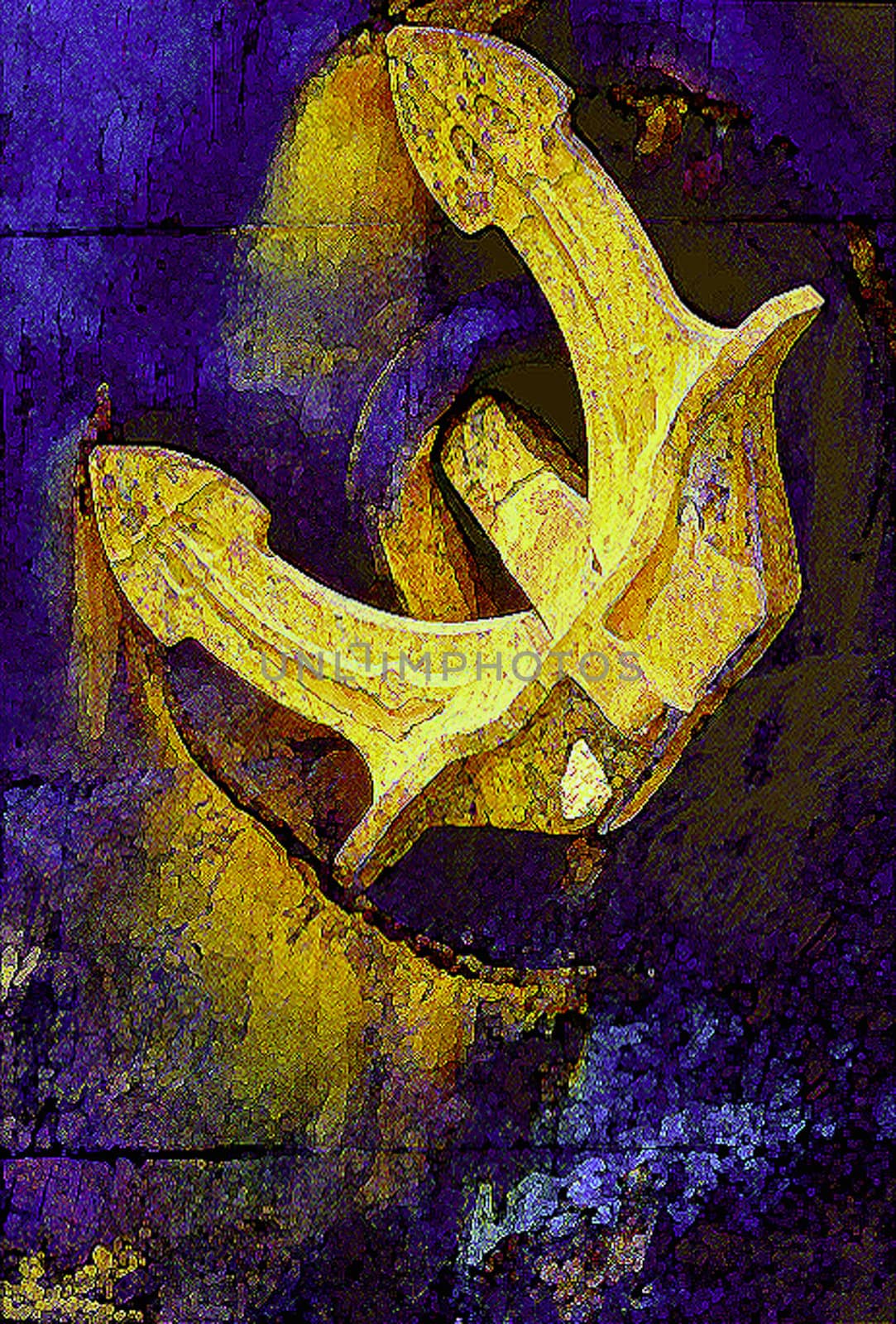 posterized abstract of ships anchor