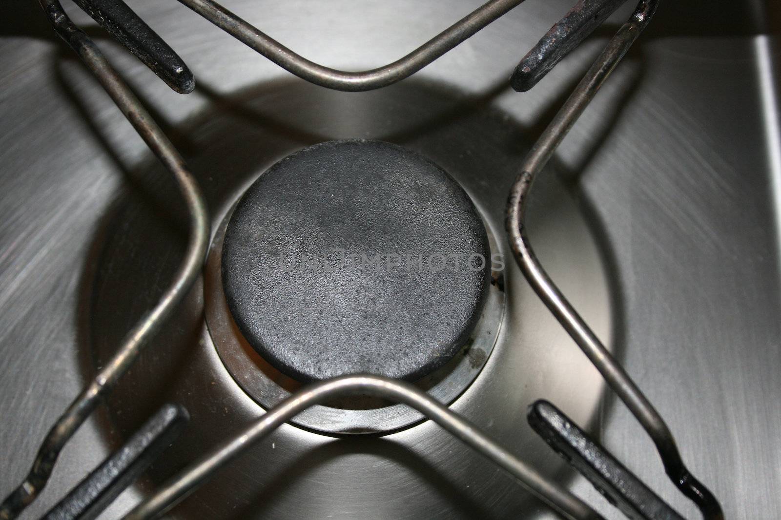 close up of oven burner
