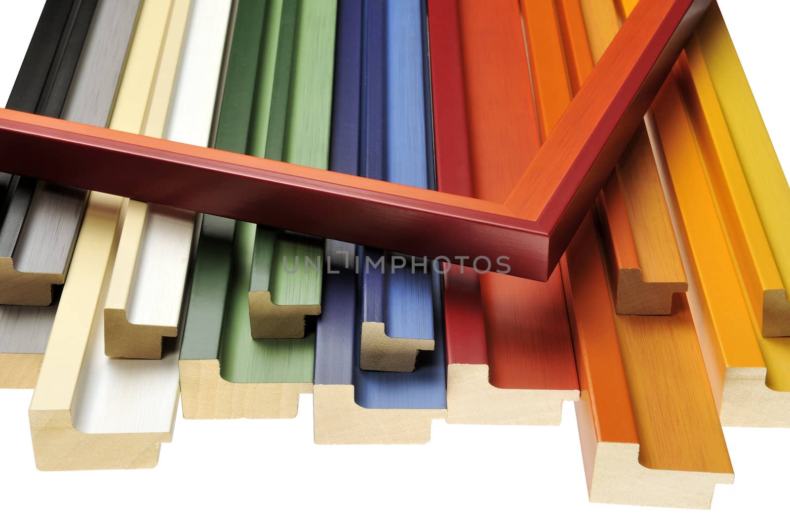 Colorful picture frame mouldings