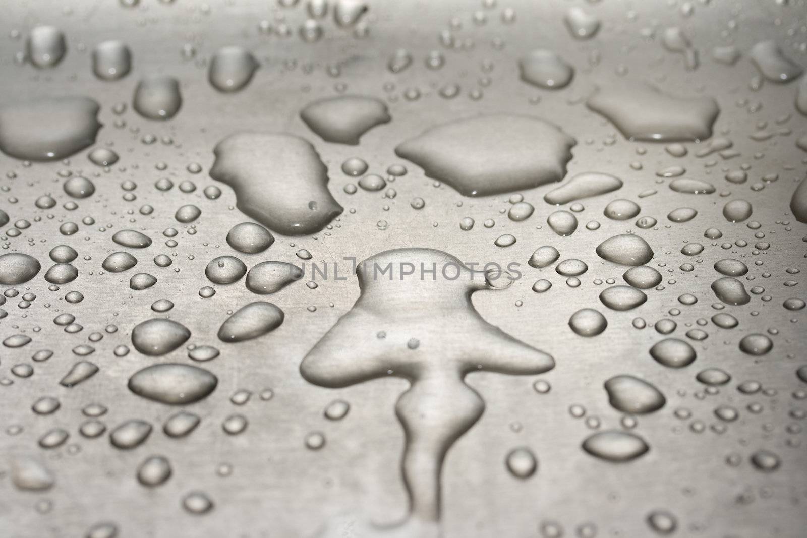 Water droplets on metal by dimol
