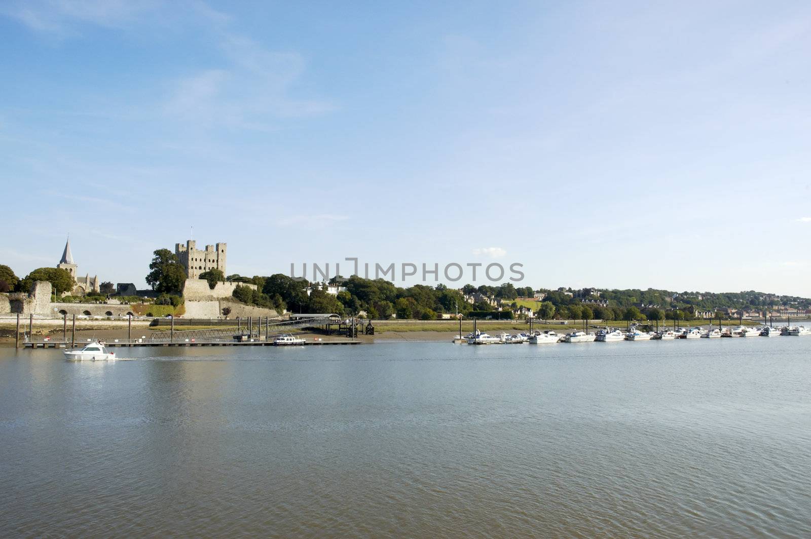 A View across the River Medway to Rochester Castle