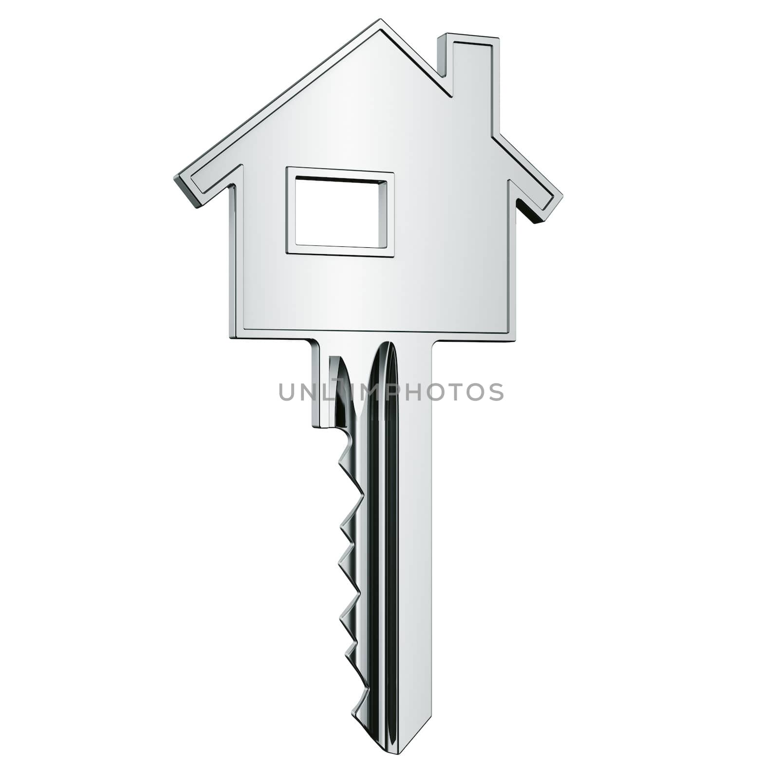 3d rendering of a house key