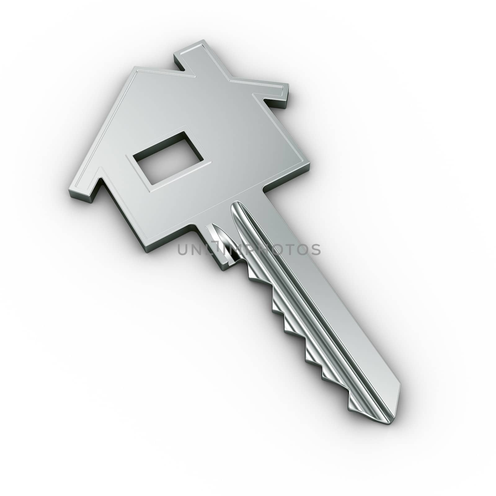 3d rendering of a house key
