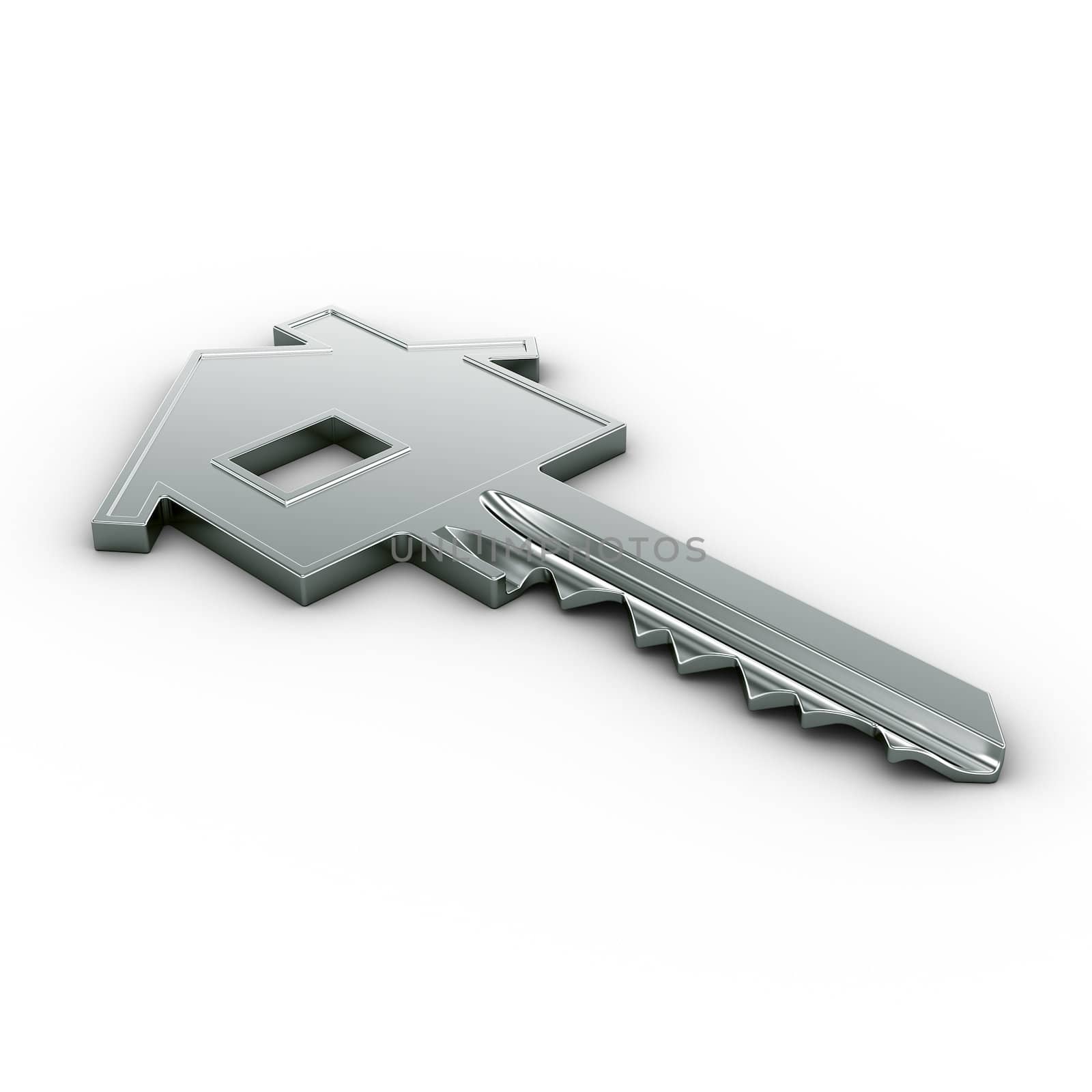 3d rendering of a house key