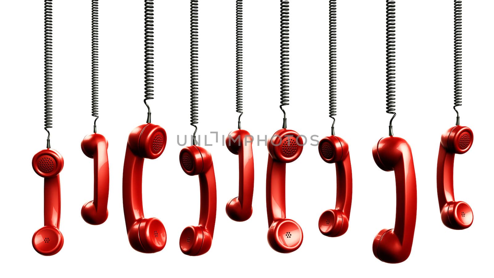 3d rendering of handsets from an old vintage phone
