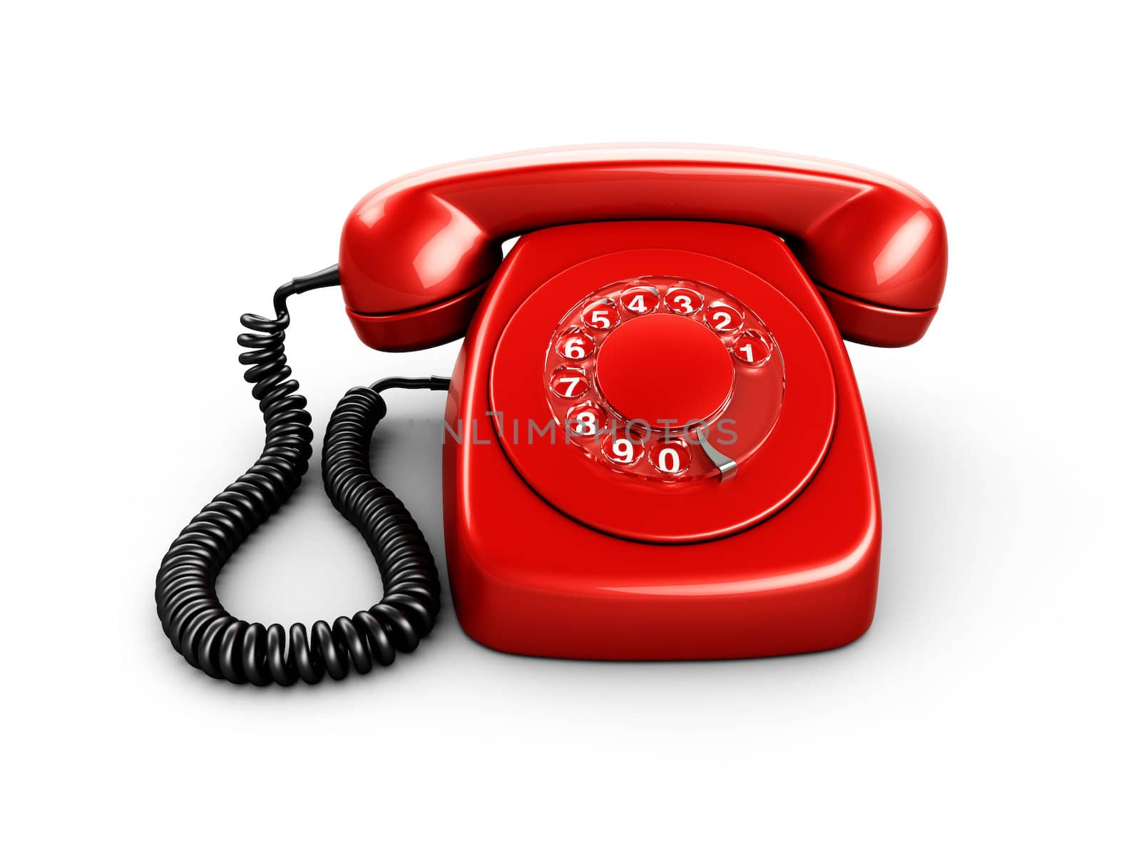 3d rendering of an old vintage phone