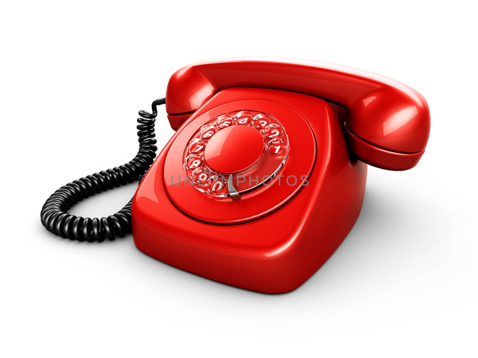 3d rendering of an old vintage phone