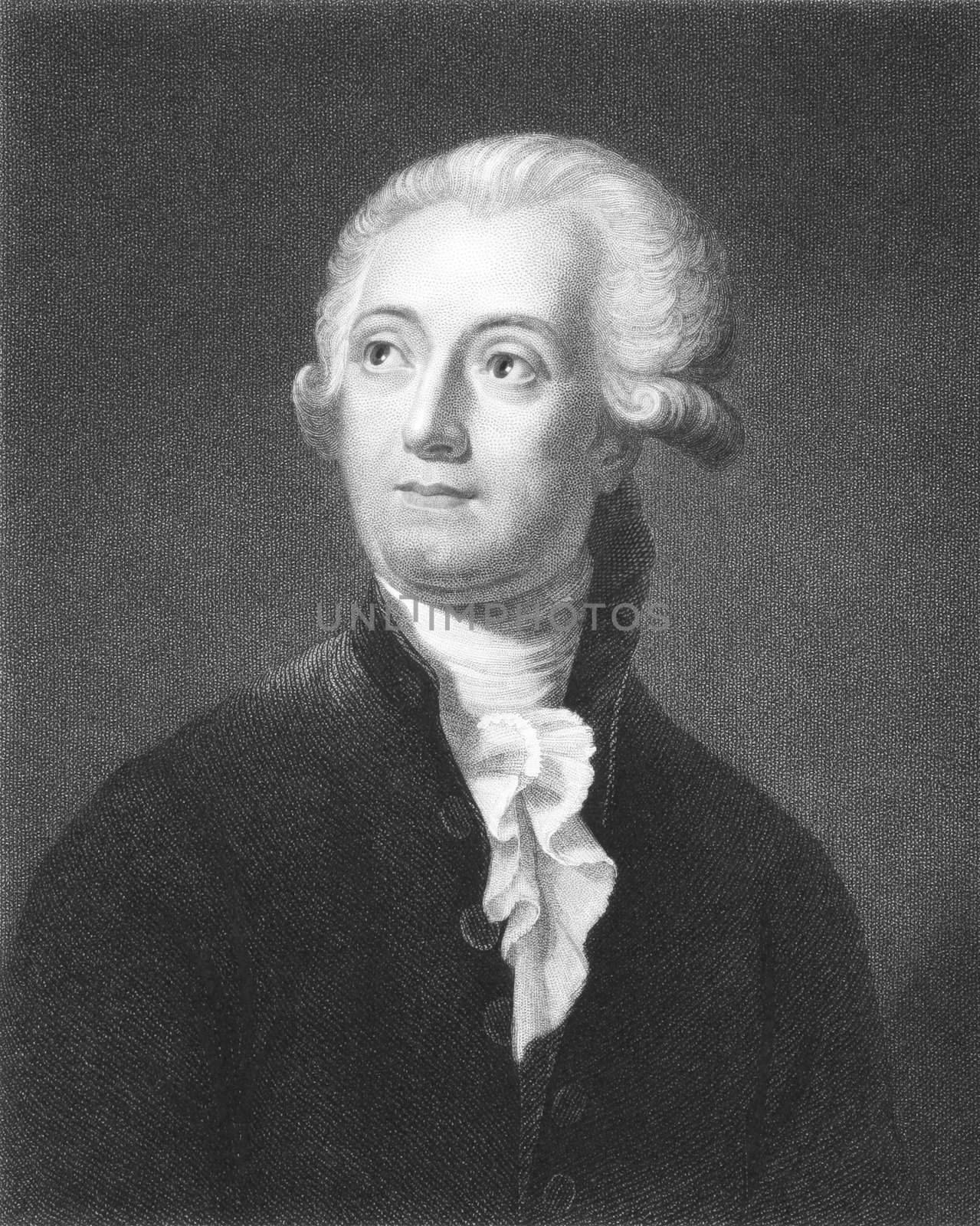 Antoine Lavoisier (1743-1794) on engraving from the 1800s. The father of modern chemistry. Engraved by C.E.Wagstaff from a picture by David and published in London by Charles Knight, Ludgate Street.