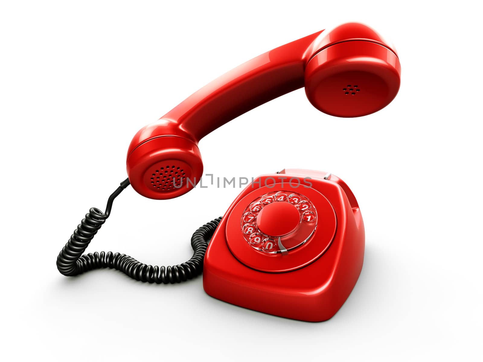 3d rendering of an old vintage phone
