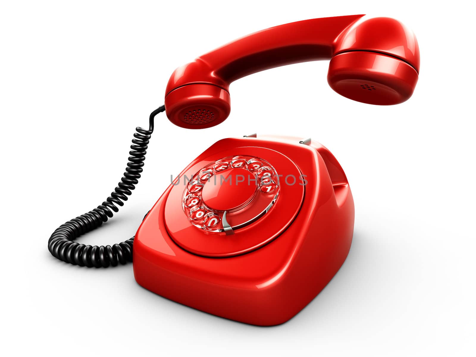 3d rendering of an old vintage phone
