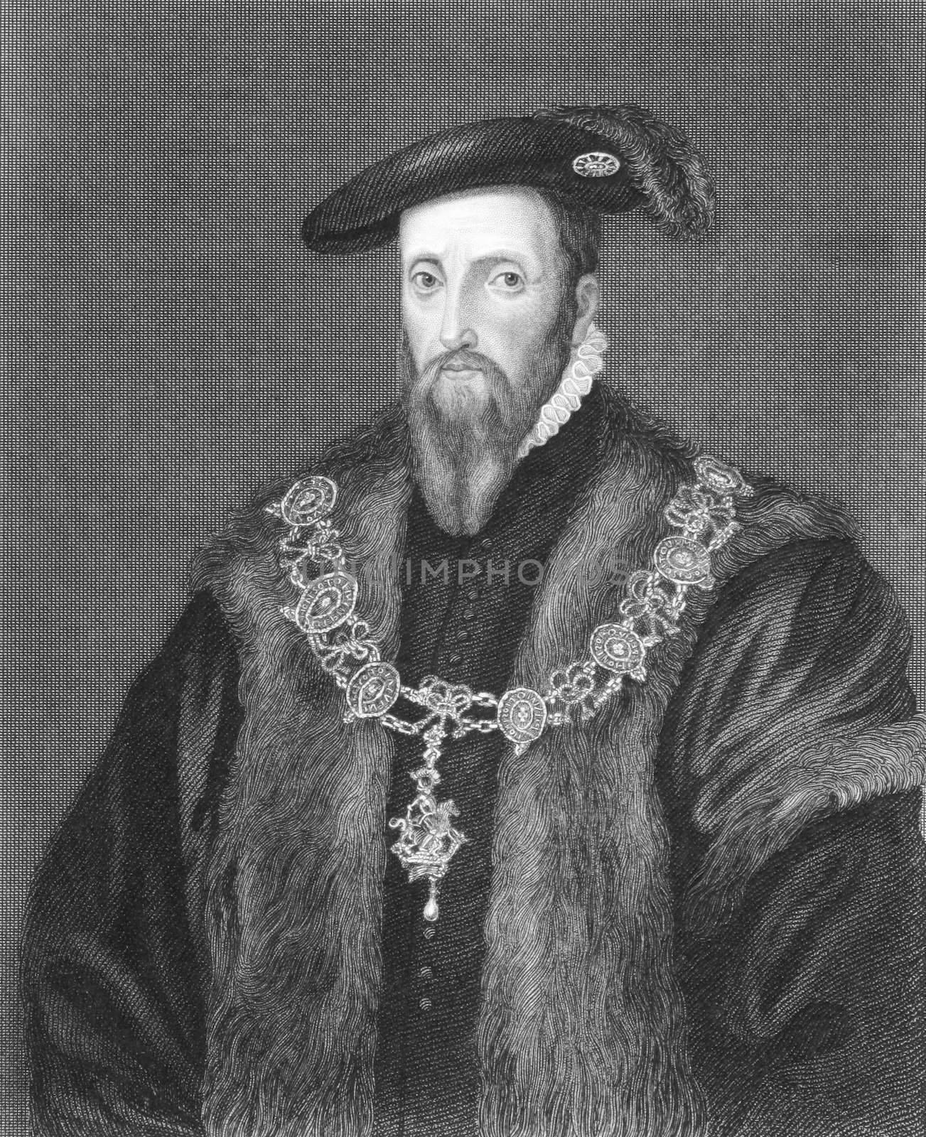 Edward Seymour, 1st Duke of Somerset (1506-1552) on engraving from the 1800s. Lord Protector of England during 1547-1549. Engraved from an original of Holbein and published in London by J.F.Tallis.