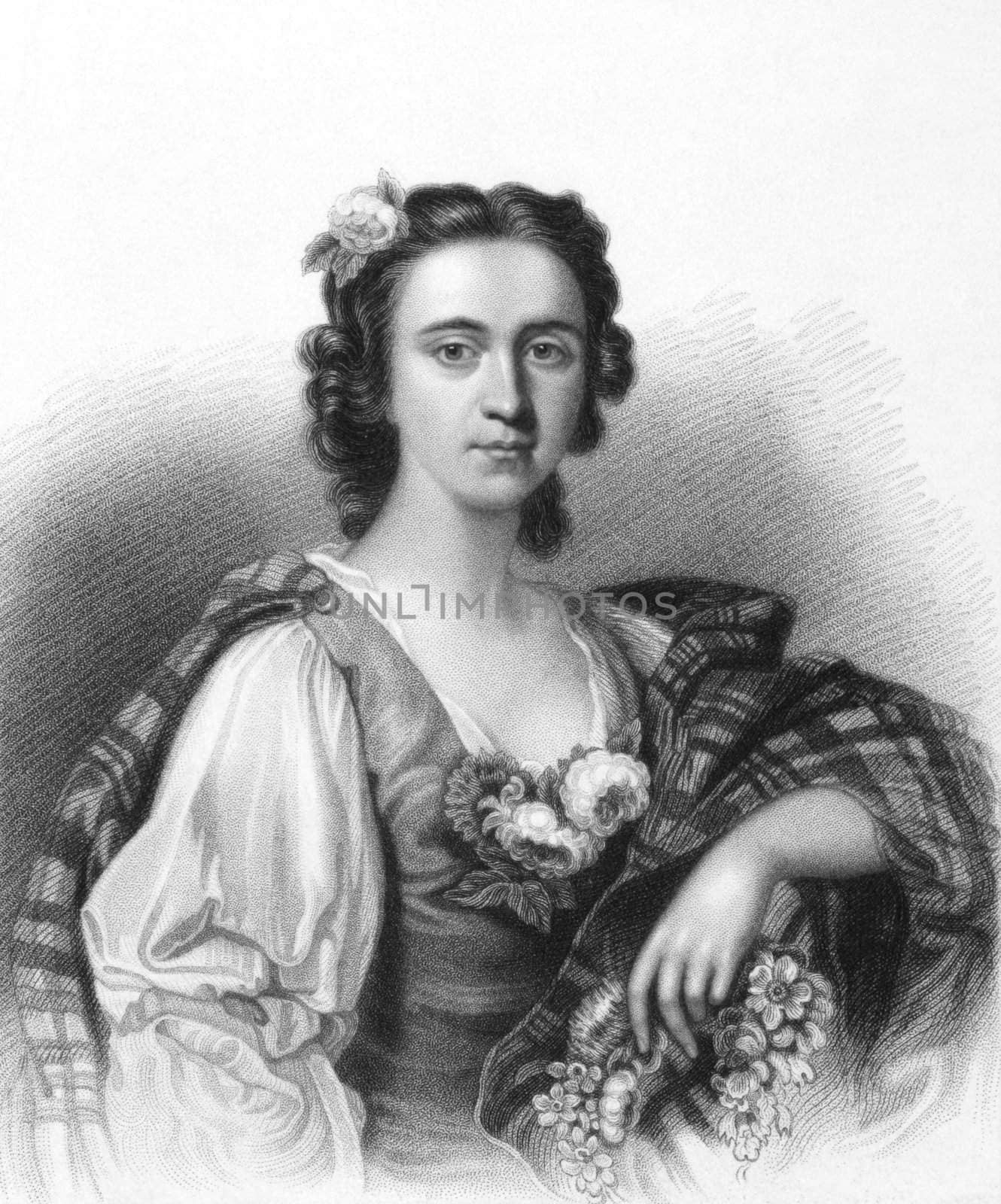 Flora MacDonald (1722-1790) on engraving from the 1800s. Jacobite heroine. Engraved by E.Finden and published in London by J.Murray in 1836.