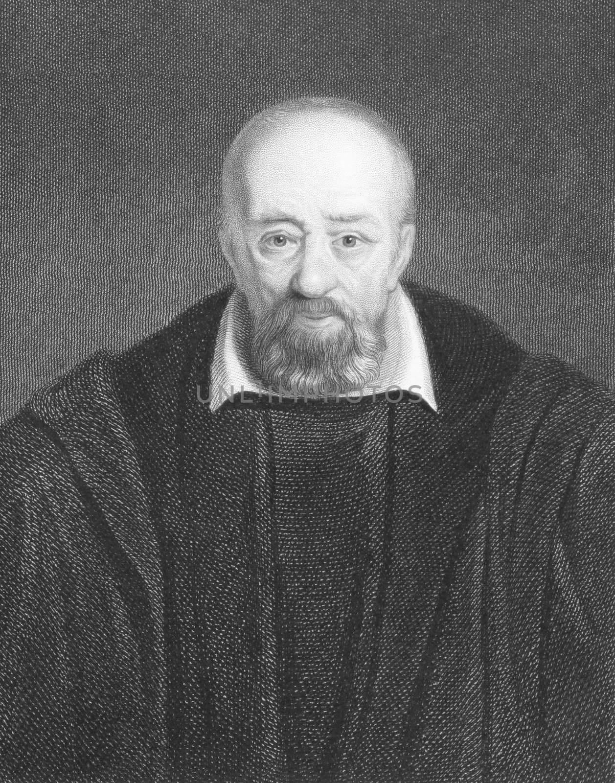 George Buchanan (1506-1582) on engraving from the 1800s. Scottish historian and humanist scholar. Engraved by E. Scriven from a picture by F.Pourbus and published in London by Charles Knight, Pall Mall East.